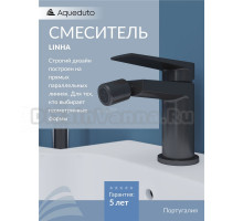 Смеситель для биде Aqueduto Linha LIN0545 оружейная сталь