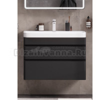 Тумба с раковиной EQUIL Eltoro 80.2Y подвесная, black matt