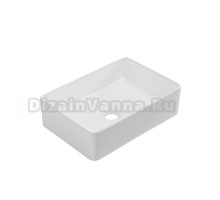 Накладная раковина Cezares 41 глянцевая белая, прямоугольная, фаянс