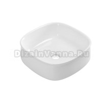 Накладная раковина Cezares CZR-6604 глянцевая белая, квадратная, фаянс