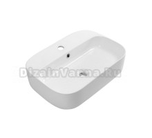 Накладная раковина Cezares CZR-6616 глянцевая белая, прямоугольная, фаянс, с 1 отверстием под смеситель