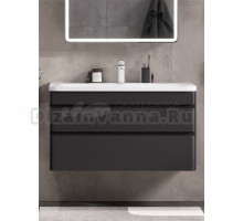 Тумба с раковиной EQUIL Eltoro 100.2Y подвесная, black matt