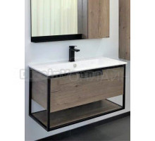 Тумба с раковиной Comforty Бонн 90 подвесная, темный дуб, с раковиной Quadro 90