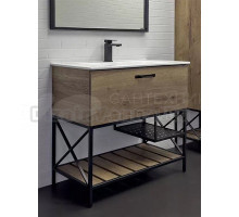 Тумба с раковиной Comforty Бредфорд 90 напольная, темный дуб, с раковиной Comforty 90E