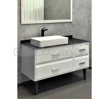 Тумба с раковиной Comforty Империя 120 напольная, глянцевая белая, с раковиной Comforty 78189