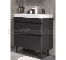 Тумба с раковиной EQUIL Eltoro 80.2Y напольная, black matt