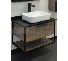 Тумба с раковиной Comforty Кёльн 75 подвесная, темный дуб, с раковиной Comforty T-Y9378