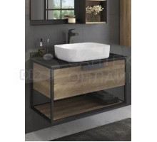 Тумба с раковиной Comforty Кёльн 90-1 подвесная, темный дуб, с раковиной Comforty T-Y9378