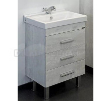 Тумба с раковиной Comforty Никосия 60H напольная, белый дуб, с раковиной Fest 60 F01