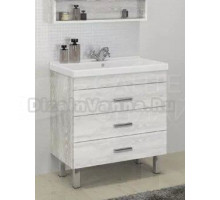 Тумба с раковиной Comforty Никосия 80H напольная, белый дуб, с раковиной Fest 80