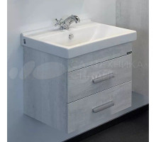 Тумба с раковиной Comforty Никосия 60П подвесная, белый дуб, с раковиной Fest 60 F01