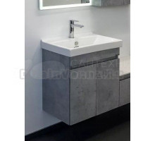 Тумба с раковиной Comforty Осло 60 подвесная, светлый бетон, с раковиной Fest 60 F01