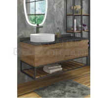 Тумба с раковиной Comforty Порто 120 подвесная, темнно-коричневый дуб, с раковиной Comforty 9110