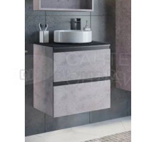 Тумба с раковиной Comforty Эдинбург 60-2 подвесная, светлый бетон, с раковиной COMFORTY 9111