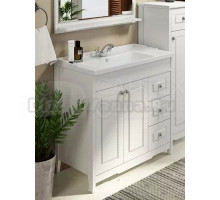 Тумба с раковиной Comforty Тбилиси 90 напольная, глянцевая белая, с раковиной Comforty XD-F90