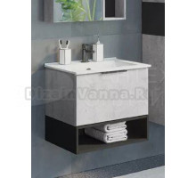 Тумба с раковиной Comforty Франкфурт 60 подвесная, светлый бетон, с раковиной COMFORTY 60E