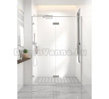 Душевая дверь в нишу Veconi Premium Alassio CH 130x200, профиль матовый хром, стекло прозрачное