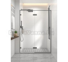 Душевая дверь в нишу Veconi Premium Alassio GR 120x200, профиль брашированный графит, стекло прозрачное