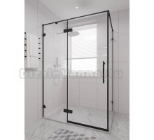 Душевой уголок Veconi Premium Alassio SP B 130х100, профиль матовый черный, стекло прозрачное