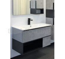 Тумба с раковиной Comforty Франкфурт 90 подвесная, светлый бетон, с раковиной COMFORTY Quadro 90