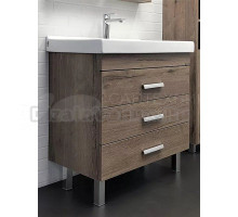 Тумба с раковиной Comforty Никосия 80H напольная, темный дуб, с раковиной Fest 80