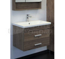 Тумба с раковиной Comforty Никосия 70П подвесная, темный дуб, с раковиной Como 70