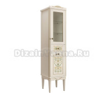 Шкаф-пенал для ванной Belux Верди П 40-01 слоновая кость, принт верди