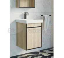 Тумба с раковиной Comforty Вена 45 подвесная, дымчатый дуб