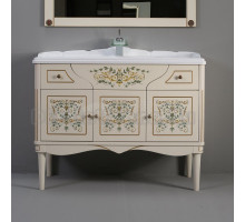 Тумба с раковиной Belux Верди 105 напольная, слоновая кость, принт верди