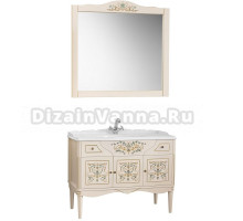 Мебель для ванной комнаты Belux Верди 105 напольная, слоновая кость, принт верди