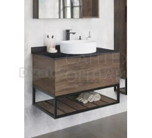 Тумба с раковиной Comforty Порто 75 подвесная, темнно-коричневый дуб, с раковиной Comforty 9110