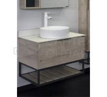 Тумба с раковиной Comforty Порто 75 подвесная, дымчатый дуб, с раковиной Comforty 9110