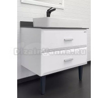 Тумба с раковиной Comforty Империя 80 напольная, белый глянец