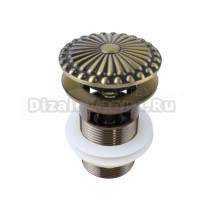 Донный клапан для раковины Bronze de Luxe 21965 с переливом, бронза