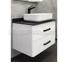 Тумба с раковиной Comforty Амстердам 75 подвесная, глянцевая белая, с раковиной Comforty T-Y9378