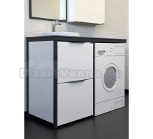 Тумба с раковиной Comforty Лозанна 120 напольная, глянцевая белая, с раковиной Art Inside