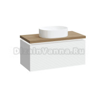 Тумба с раковиной STWORKI Рандерс 100 дерево, подвесная, с подсветкой, раковина Берген S21412WH