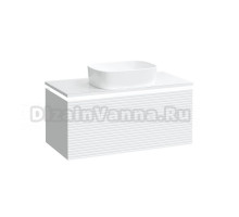 Тумба с раковиной STWORKI Рандерс 100 белая, подвесная, с подсветкой, раковина Берген S21410WH