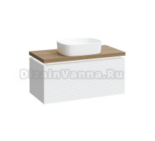 Тумба с раковиной STWORKI Рандерс 100 дерево, подвесная, с подсветкой, раковина Берген S21410WH