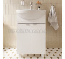 Тумба под раковину без столешницы DIWO Дмитров 60 напольная, 2 дверцы, белый