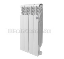 Радиатор алюминиевый секционный Royal Thermo Revolution A 500 4 секции, боковое проходное подключение, белый