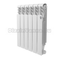 Радиатор алюминиевый секционный Royal Thermo Revolution A 500 6 секций, боковое проходное подключение, белый