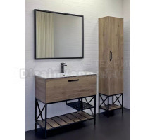 Мебель для ванной комнаты Comforty Бредфорд 90 напольная, темный дуб, с раковиной Comforty 90E