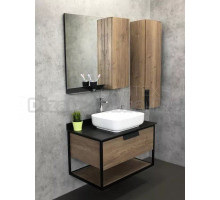 Мебель для ванной комнаты Comforty Кёльн 90-1 подвесная, темный дуб, с раковиной Comforty T-Y9378