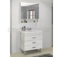 Мебель для ванной комнаты Comforty Никосия 80Н напольная, белый дуб, с раковиной Fest 80