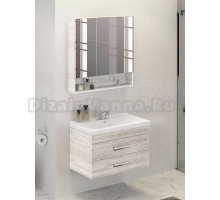 Мебель для ванной комнаты Comforty Никосия 80П подвесная, белый дуб, с раковиной Fest 80