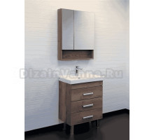 Мебель для ванной комнаты Comforty Никосия 60Н напольная, темный дуб, с раковиной Fest 60 F01