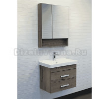 Мебель для ванной комнаты Comforty Никосия 60П подвесная, темный дуб, с раковиной Fest 60 F01