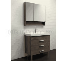 Мебель для ванной комнаты Comforty Никосия 80Н напольная, темный дуб, с раковиной Fest 80