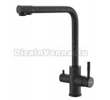 ESKO. Смеситель для кухни черный гранит, высокий излив, с подключением к фильтру к питьевой воде
